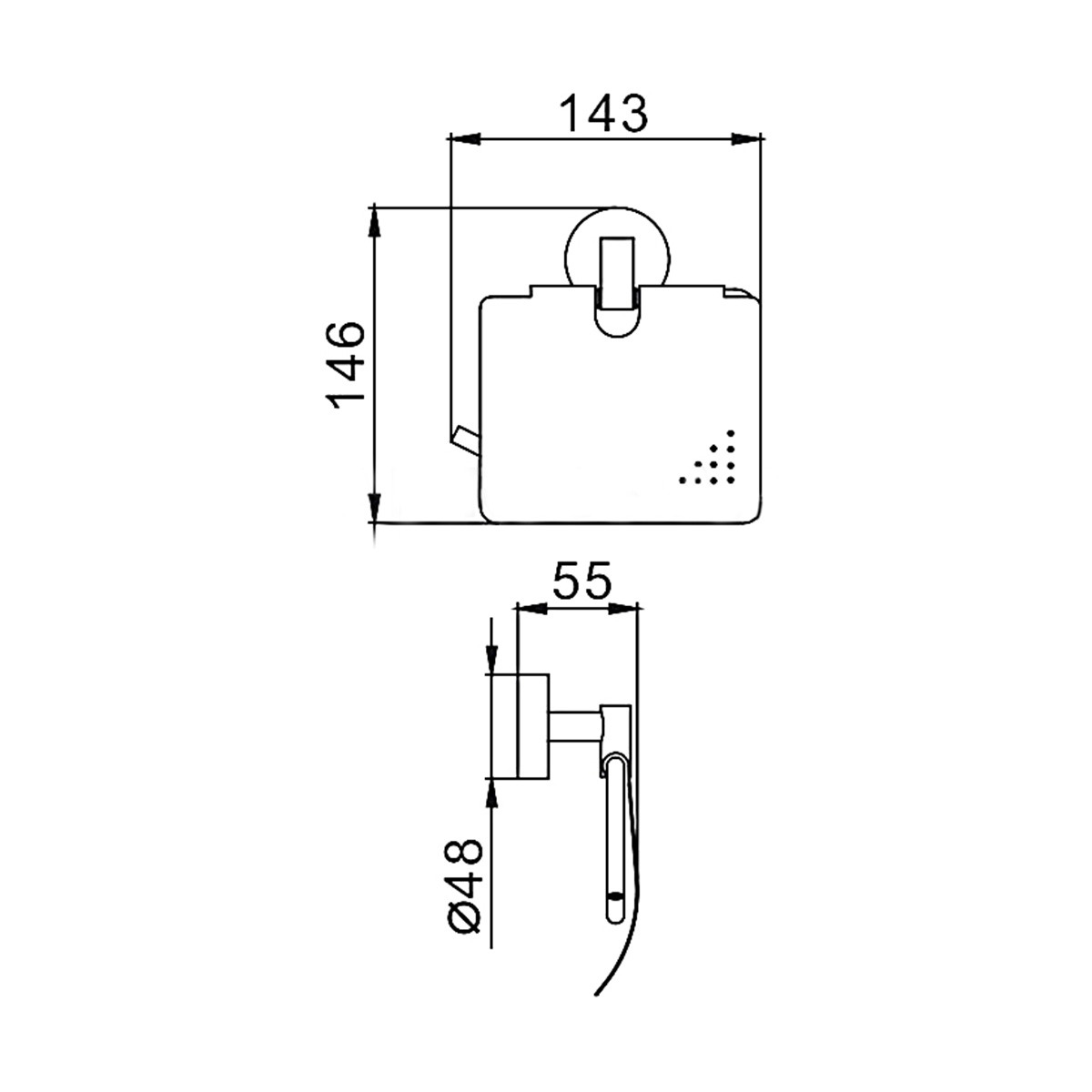 Держатель для туал. бумаги f1703, хром (1/20/80) "frap"