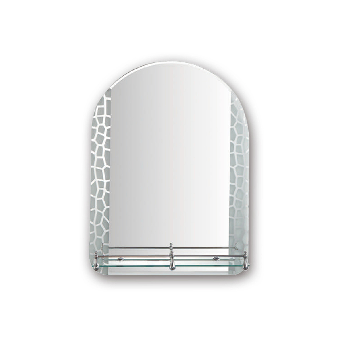 Зеркало f694 фигурное с полкой 60*45 см, серое (1/20) "frap"