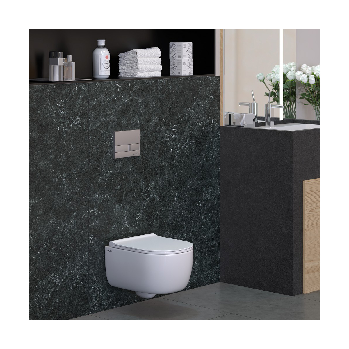 Унитаз подвесной "ego rimless" белый (1) "berges"