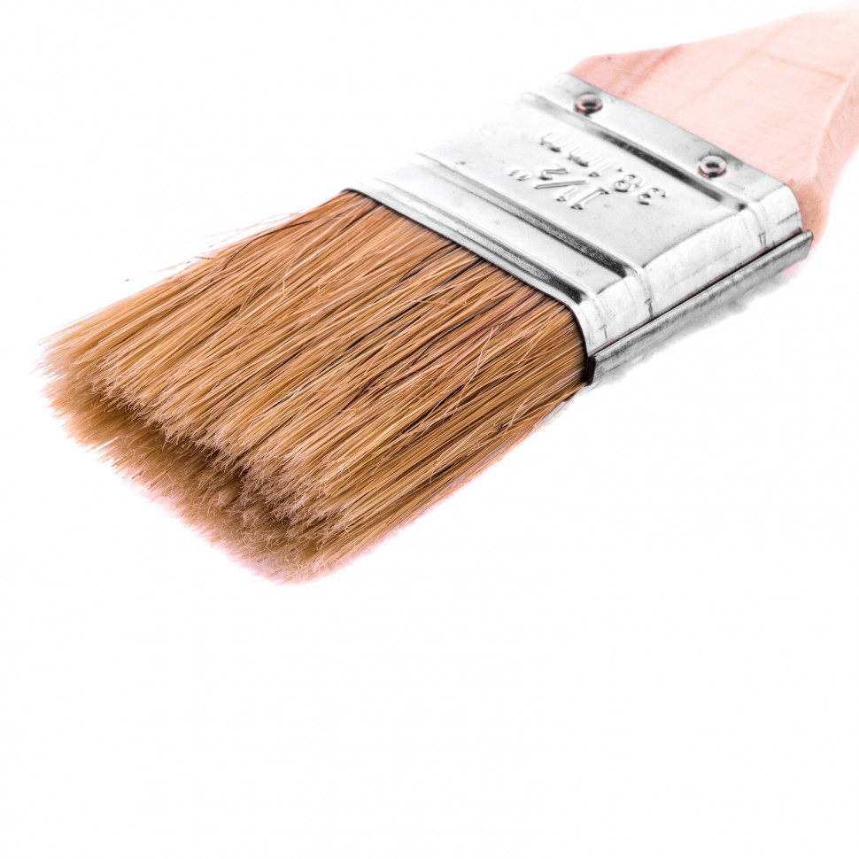 Кисть плоская "Евро" 1.5", натуральная щетина, деревянная ручка MTX (83052)