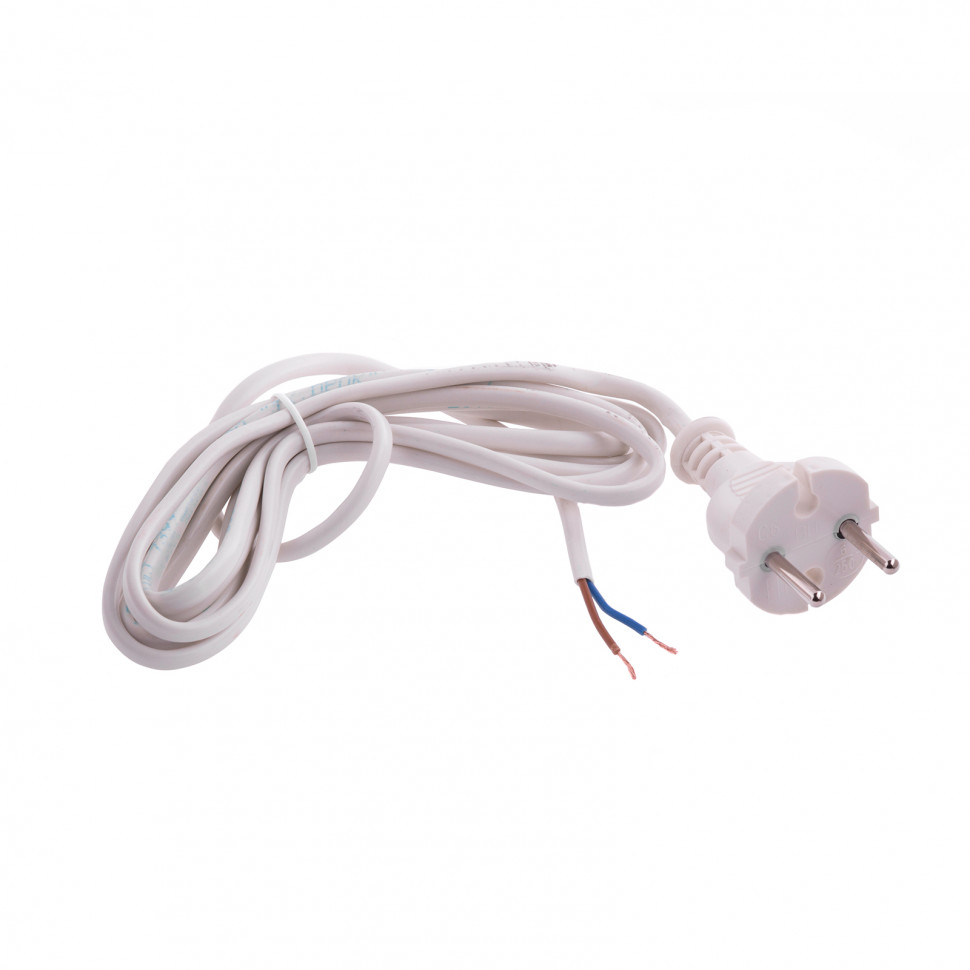 Шнур электрический соединительный, для настольной лампы, 2.2 м, 120 Вт, белый, тип V-1 Сибртех (96011)