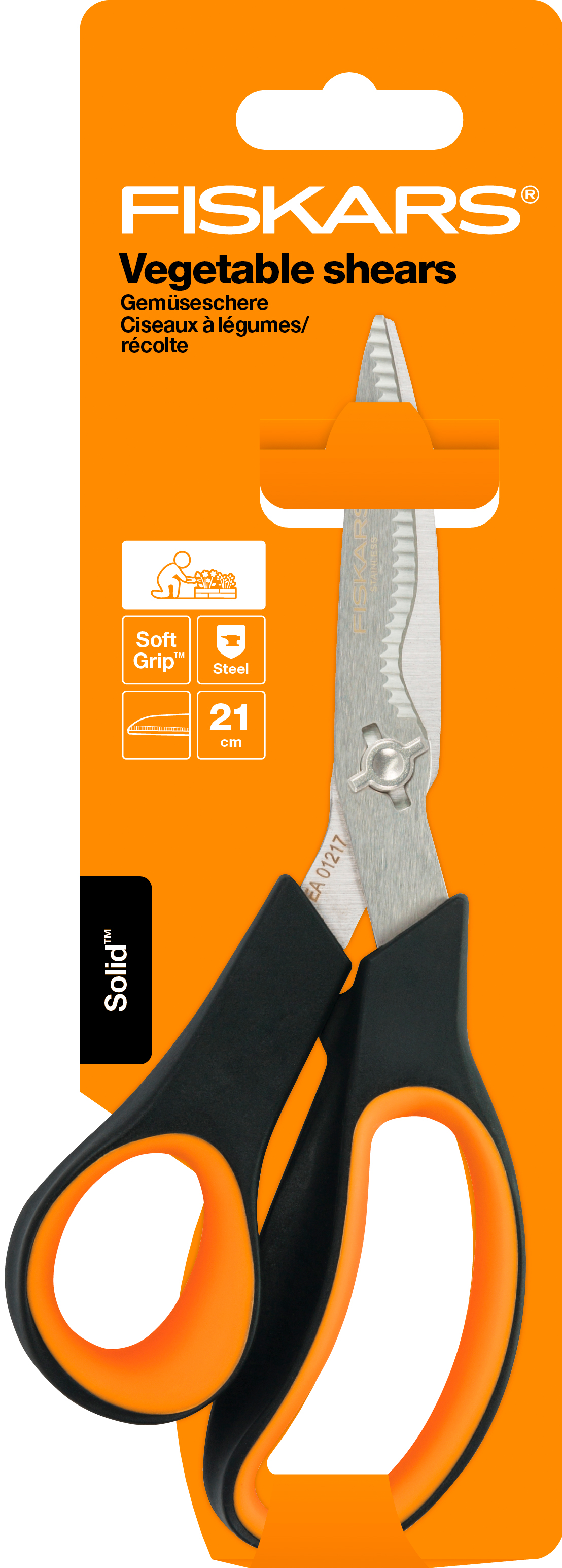 Ножницы для овощей "solid" sp240 (1/4) "fiskars" 1063327