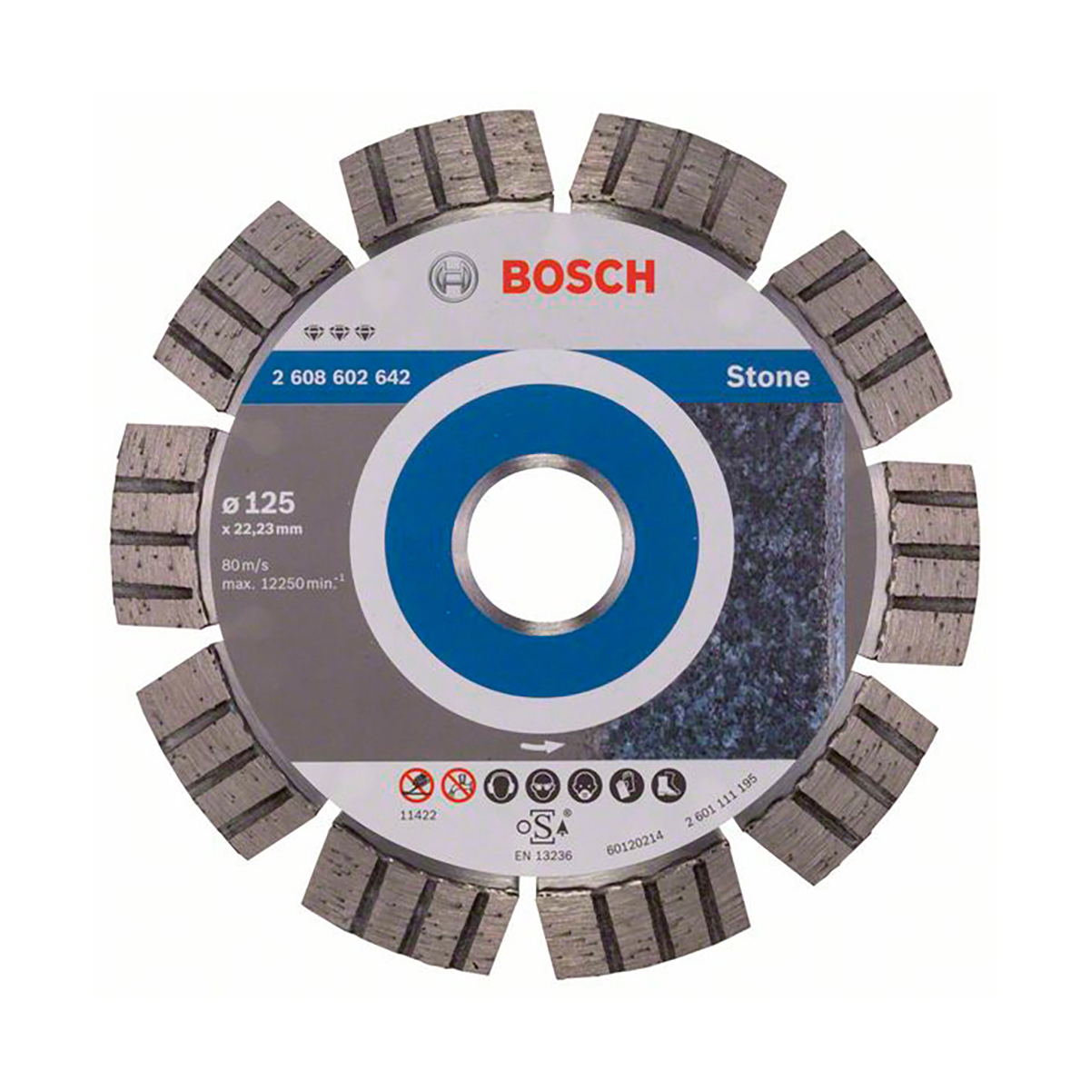 Круг отрезной алмазный по камню 125 х 2,2 х 22,2 мм (1) "bosch" 2608602642