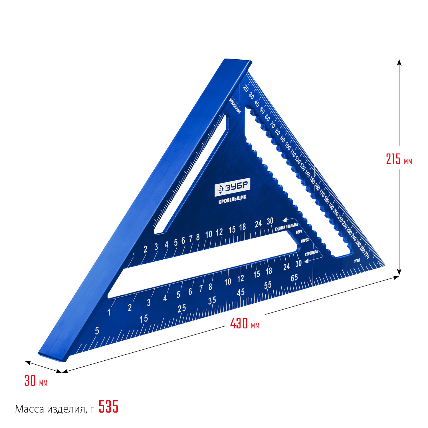 ЗУБР Кровельщик, 300 мм, 5-в-1, универсальный кровельный угольник, Профессионал (34391-30)