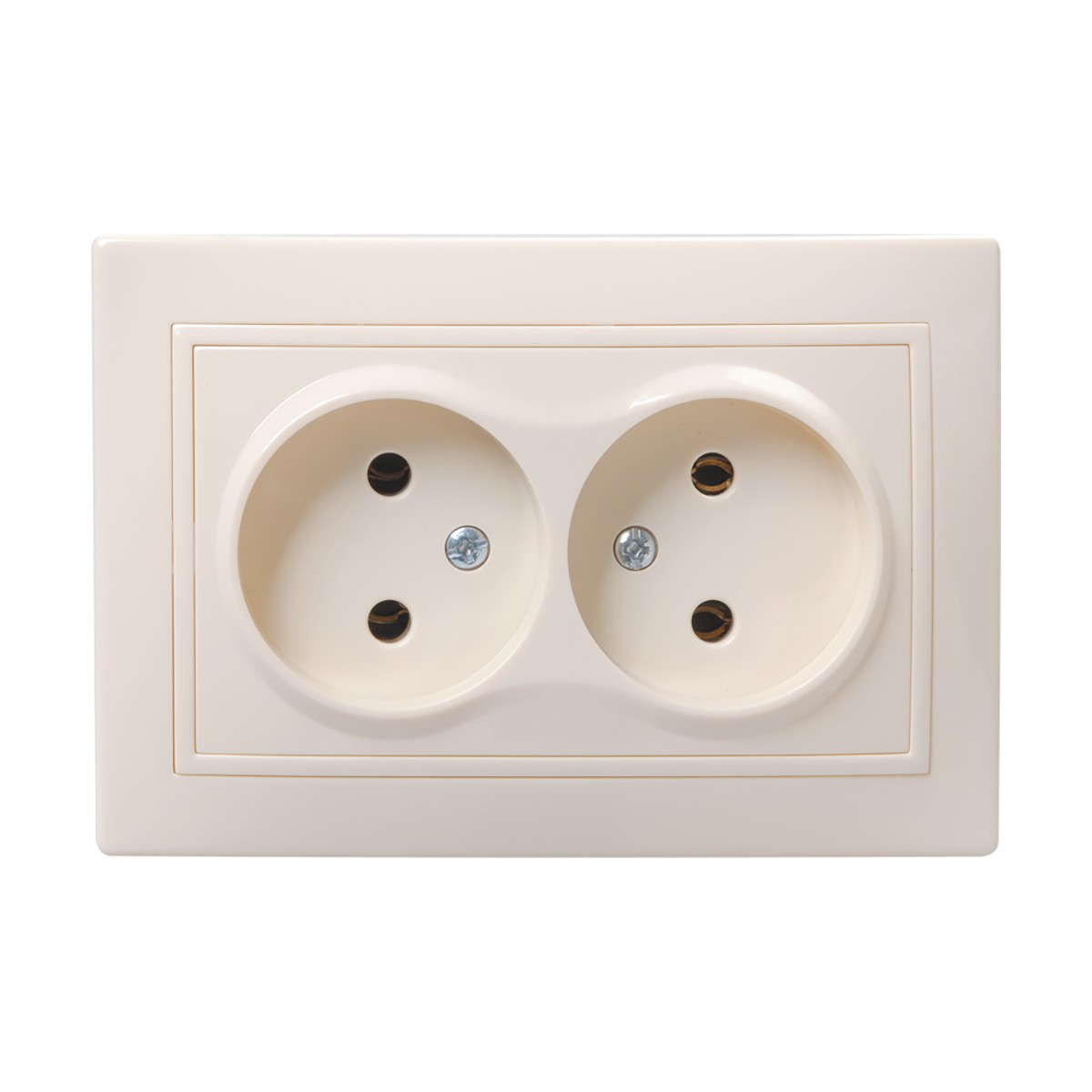 Розетка "кварта" 2-х местн. рс12-2-ккм, 10а, кремовый (1/9/180) "iek"