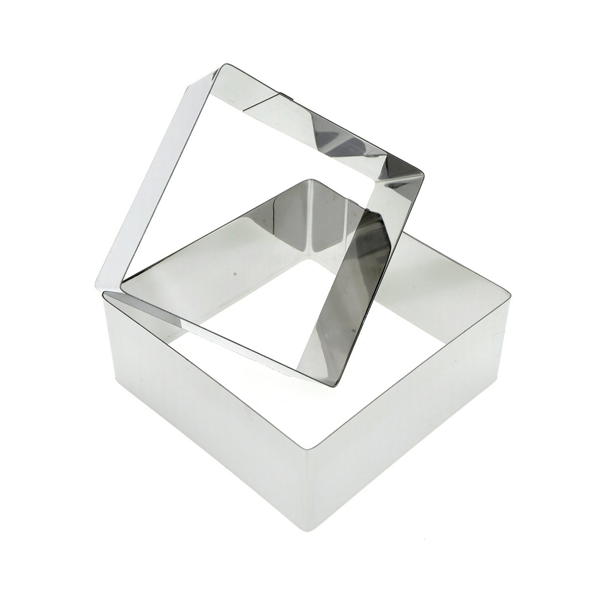 Формы кулинарные "квадрат" нержав. набор 2 шт. (8*8*4 см, 10*10*4 см) (1/12/144) "мультидом" an8-6