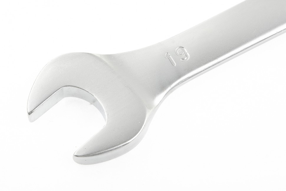 Ключ комбинированный, 19 мм, CrV, матовый хром Stels (15214)