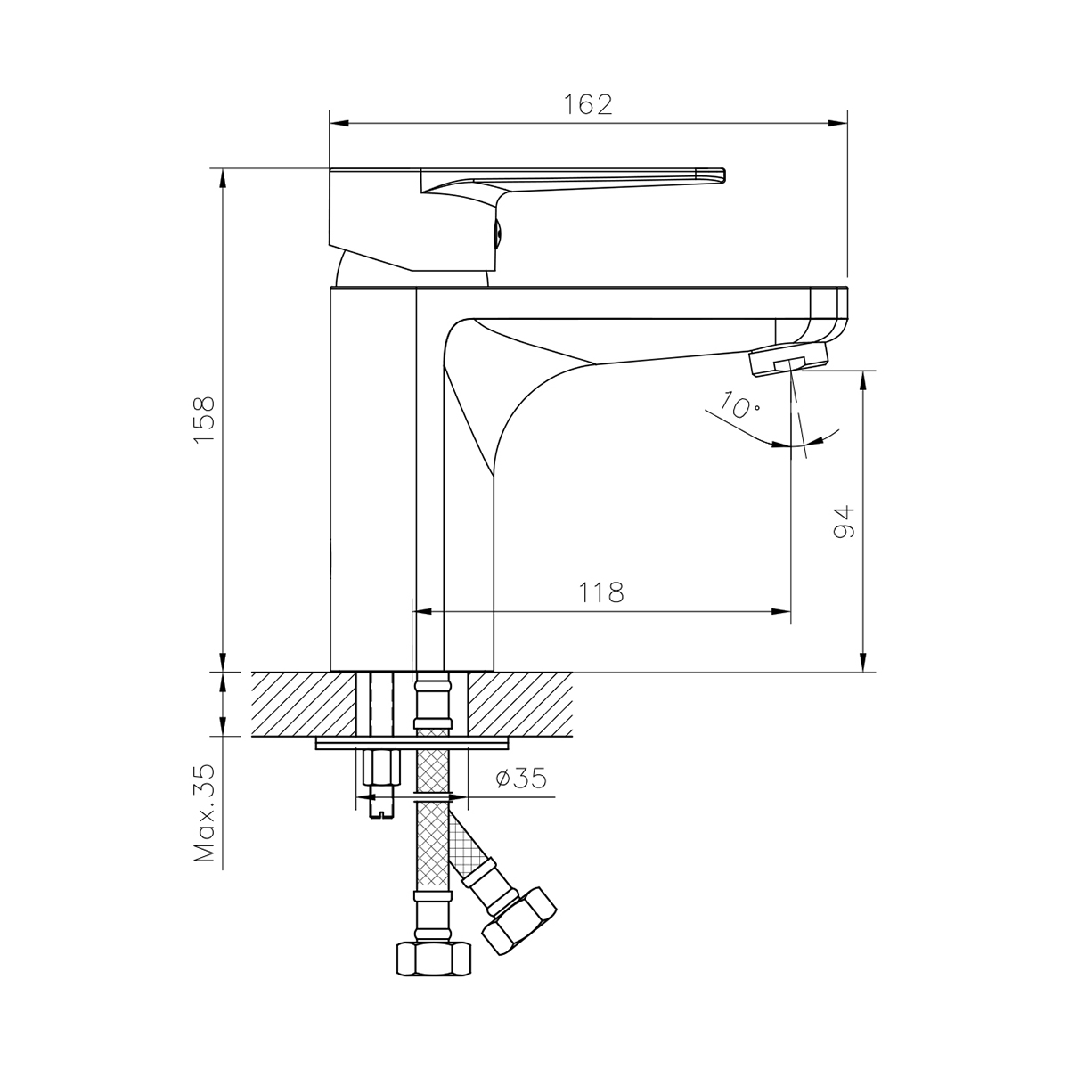 Смеситель для умывальника dr72011 монолитный (1/12) "decoroom"