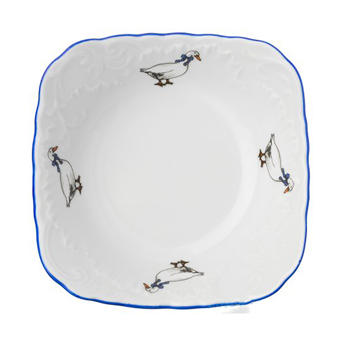 Салатник "rococo" гуси 14*14 см (1/6/36) "cmielow" omd666-рококо-17