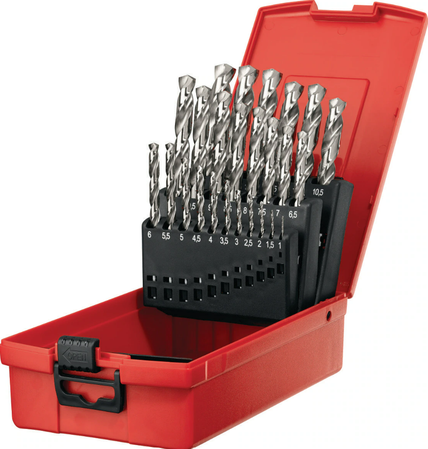 Набор сверл из быстрорежущей прочной стали HILTI HSS 1-13 (25 штук) 304939