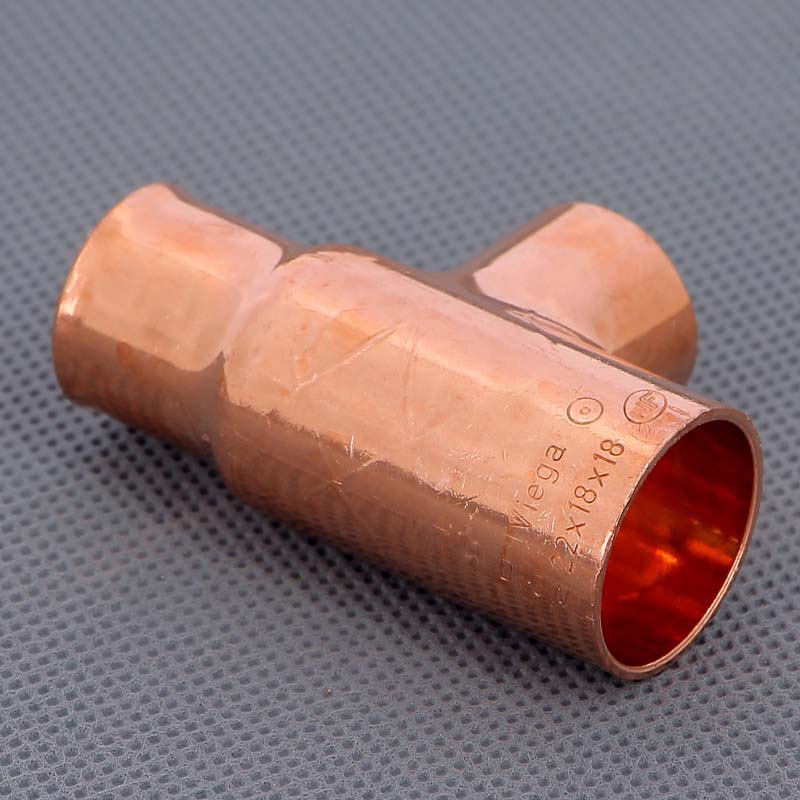 Тройник переходной под пайку 22 х 18 х 18 мм VIEGA медный