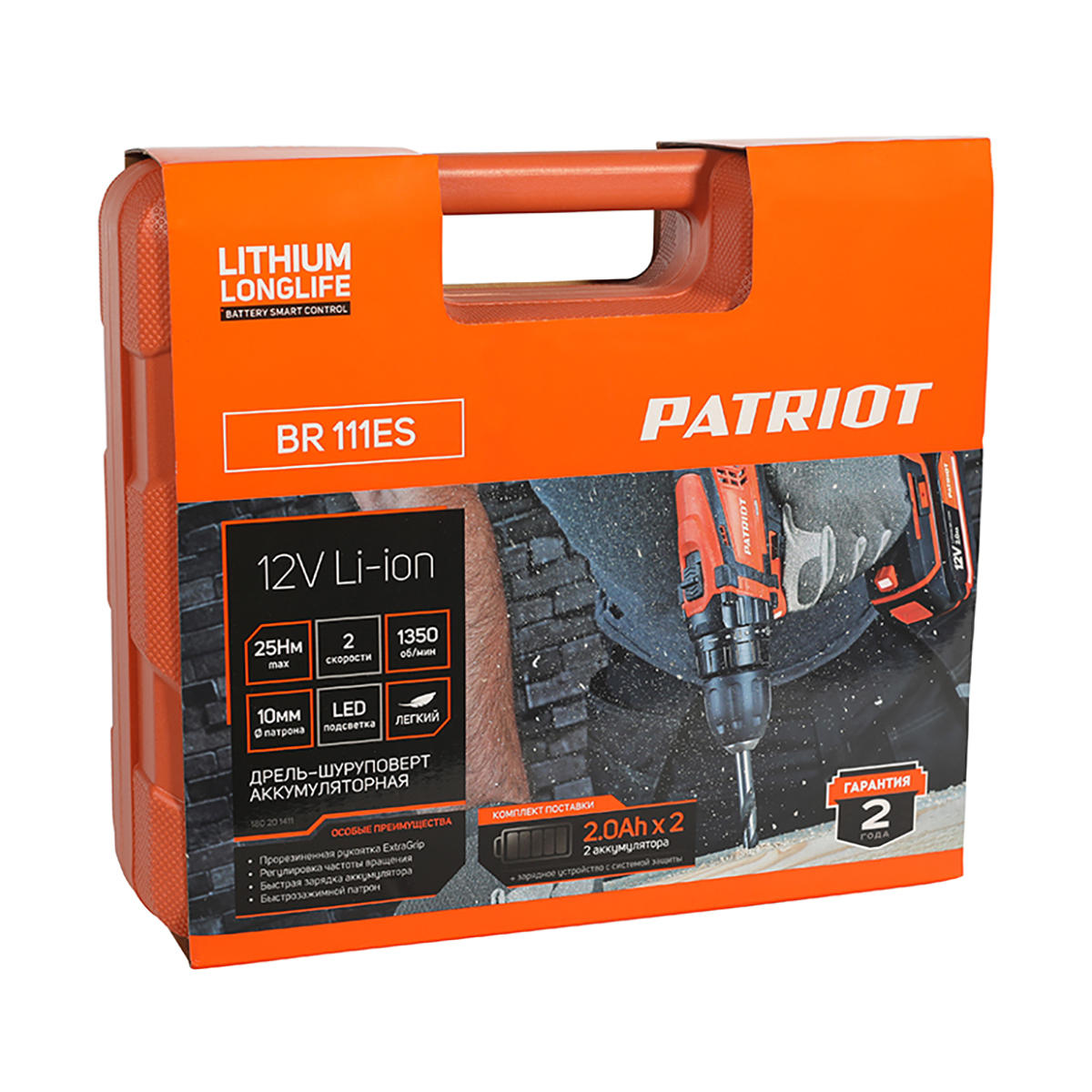 Дрель-шуруповерт аккум. br 111es (1/10) "patriot" 180201411