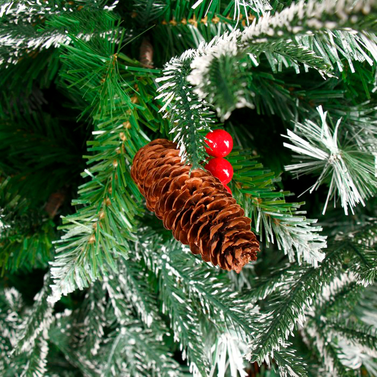 Ель декор. "виктория с калиной и шишками" 210 см, 1356 веток (зеленая) "зимнее волшебство" 185430