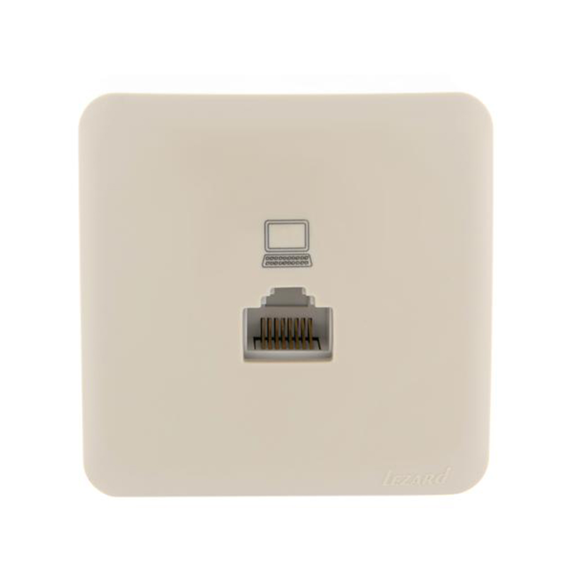 Розетка компьютерная открыт. уст. "viola" 1 местн., кремовый (1/12/144) "lezard" 751-0300-139