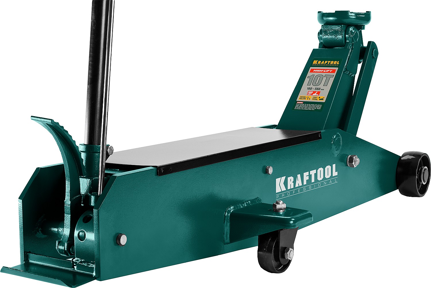 KRAFTOOL HIGH-LIFT, 10 т, 160 - 560 мм, для тяжелой техники, подкатной домкрат (43455-10)