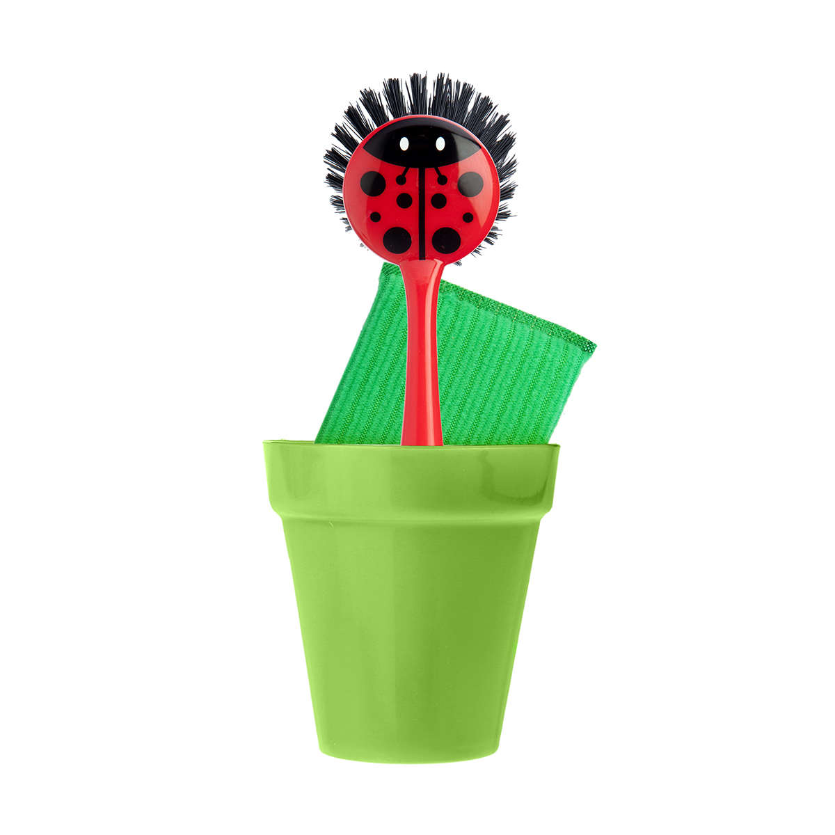 Щетка для мытья посуды + губка на подставке "ladybug" (1/6) "vigar" 3190