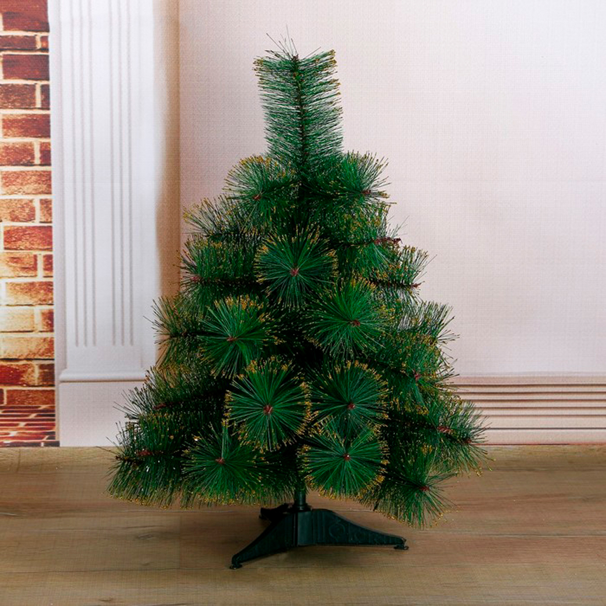 Кедр декор. 60 см, 35 веток (зеленый с золотом) "зимнее волшебство" 701345