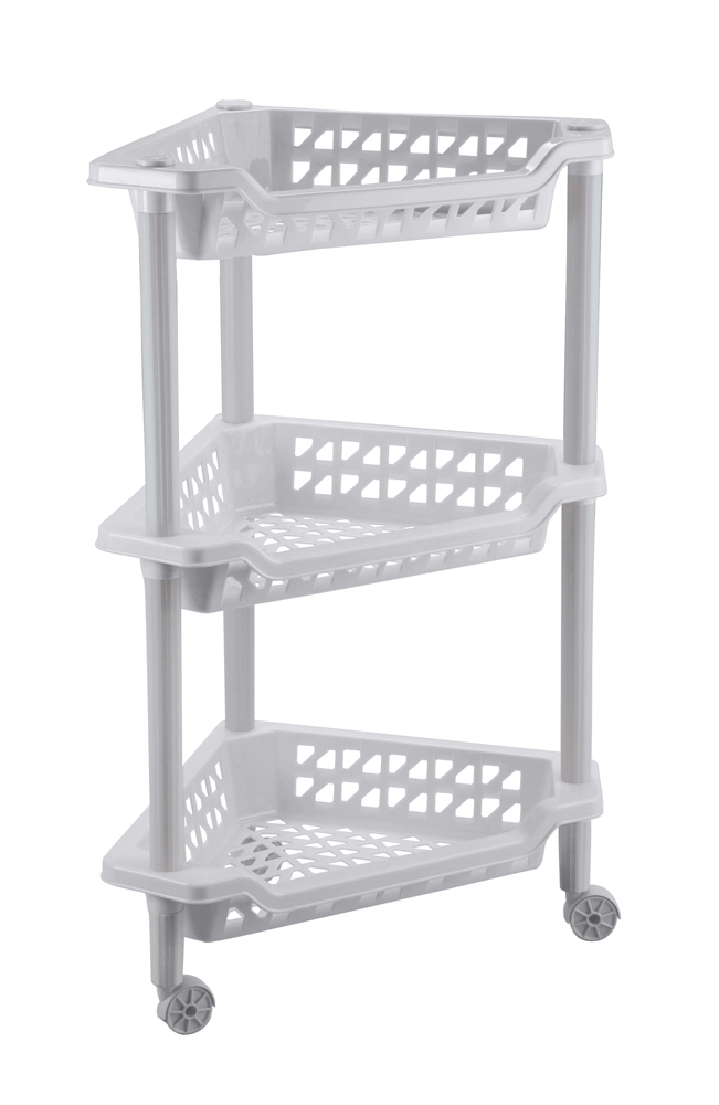 Этажерка угловая "тереза" 3 полки 400*270*610 мм (светло-серый) (1/7) "бытпласт"