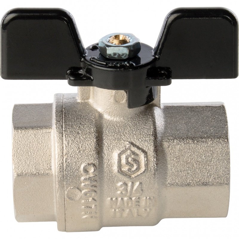 Кран шаровый STOUT ВВ 3/4" полнопроходной, бабочка