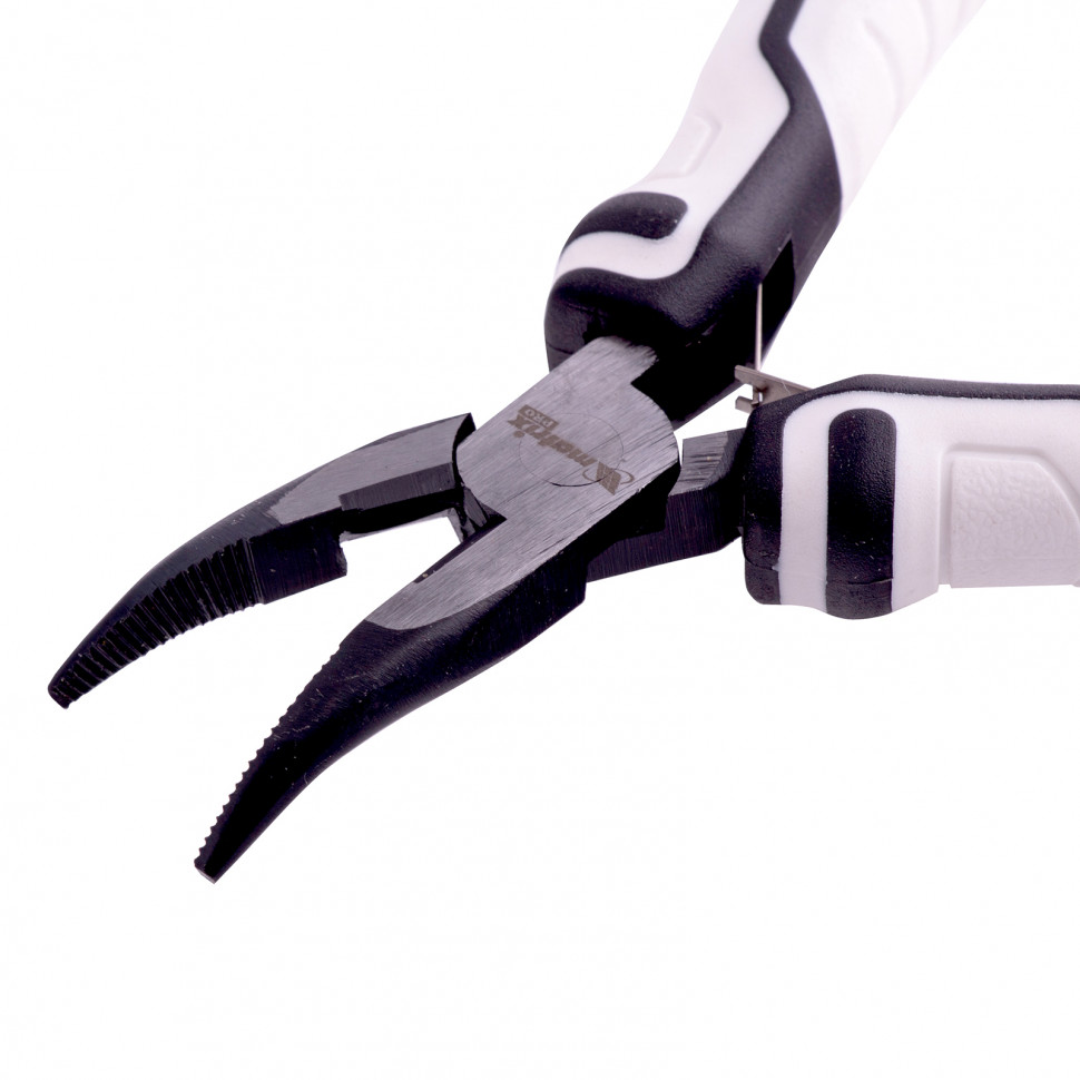 Длинногубцы Mini, 125 мм, изогнутые, авторазжим, Pro Matrix (17831)