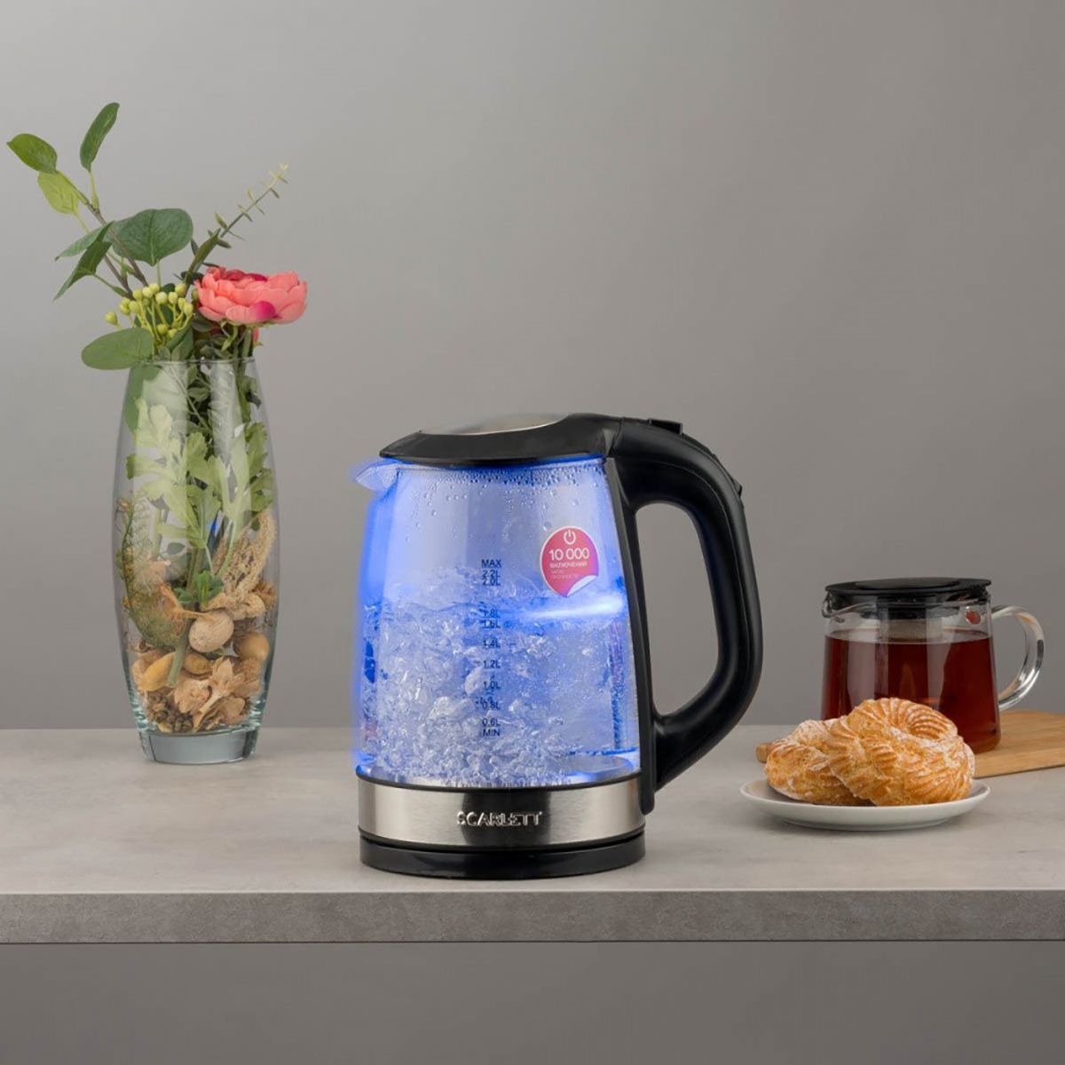 Чайник электр. sc-ek27g19 2,2 л стекло (1/8) "scarlett"