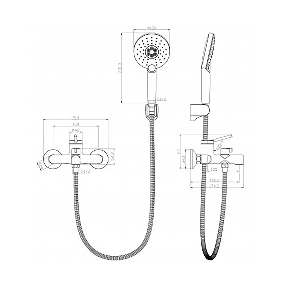 Смеситель для ванн "minima"  lm3814c (1/8) "lemark"