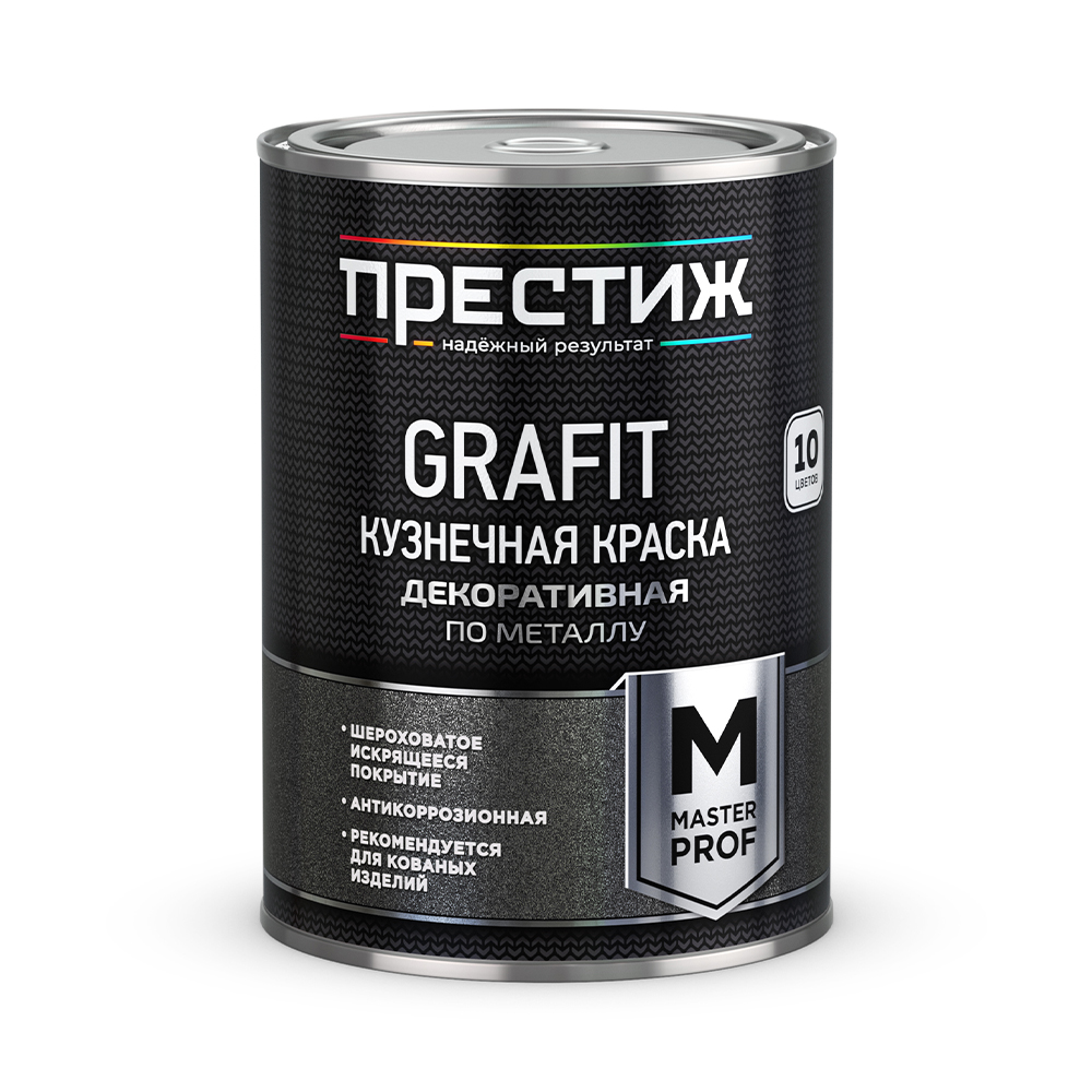 Краска кузнечная с эффектом "grafit"  серебристая 0,9 кг (1/6) "престиж"