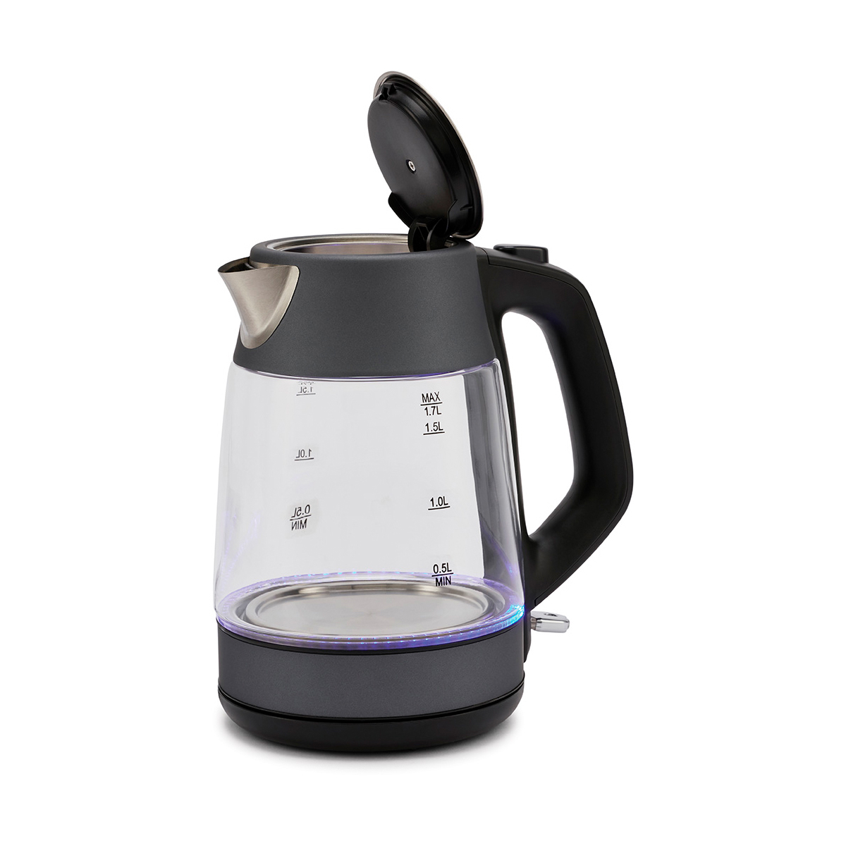 Чайник электр. pwk 1760cgl 1,7 л стекло (графит) (1/6) "polaris"