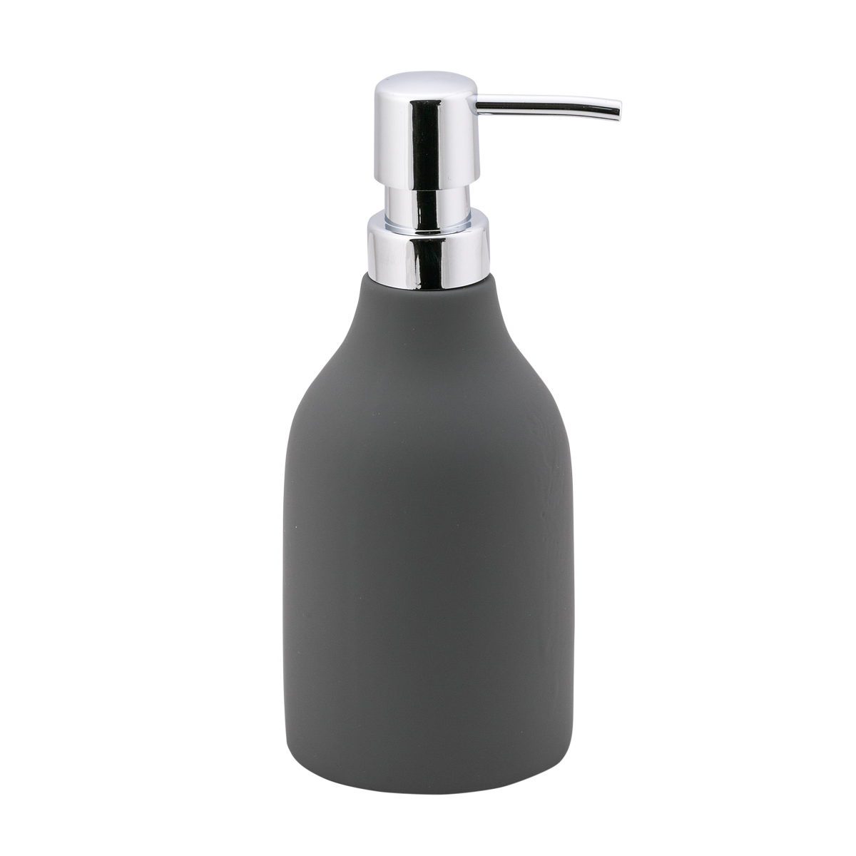 Дозатор для жидкого мыла "unna" керамика/резина (темно-серый) (1/12) "swensa" swtc-1204dgy-01