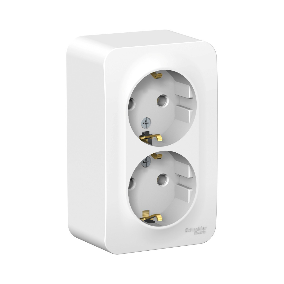 Розетка открыт. уст. "blanca" 2-х местн. с заземл. 16а, белый (1/8/48) "schneider"