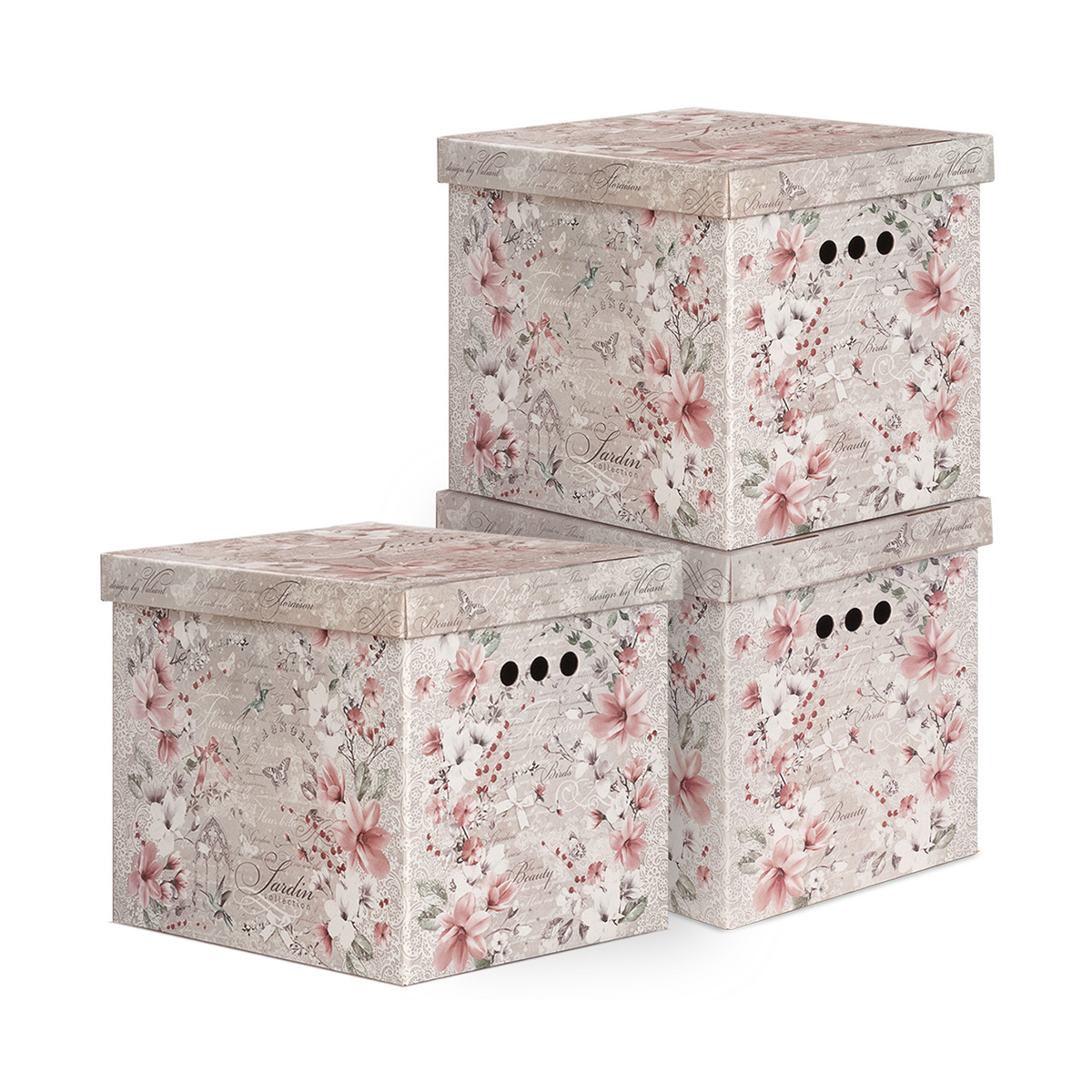 Короб для хранения "jardin"  28*38*31,5 см (набор 3 шт.) (1/12) "valiant" jr-bctn-3m