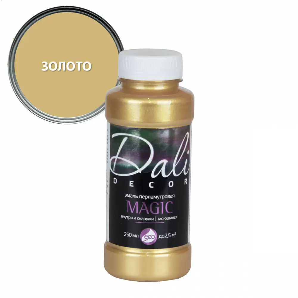Dali-Decor Magic эмаль перламутровая акриловая влагостойкая, золото (0,25л)