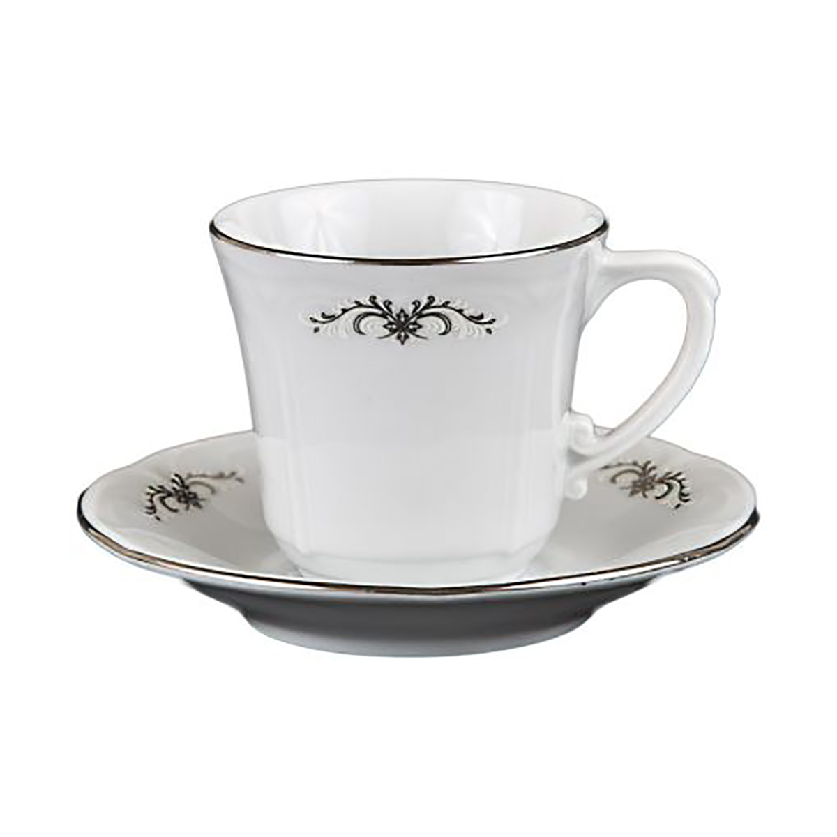Кофейная пара "kamelia" серый орнамент чашка 100 мл, блюдце 11 см (1/6/36) "cmielow" 8202k00-omaz230