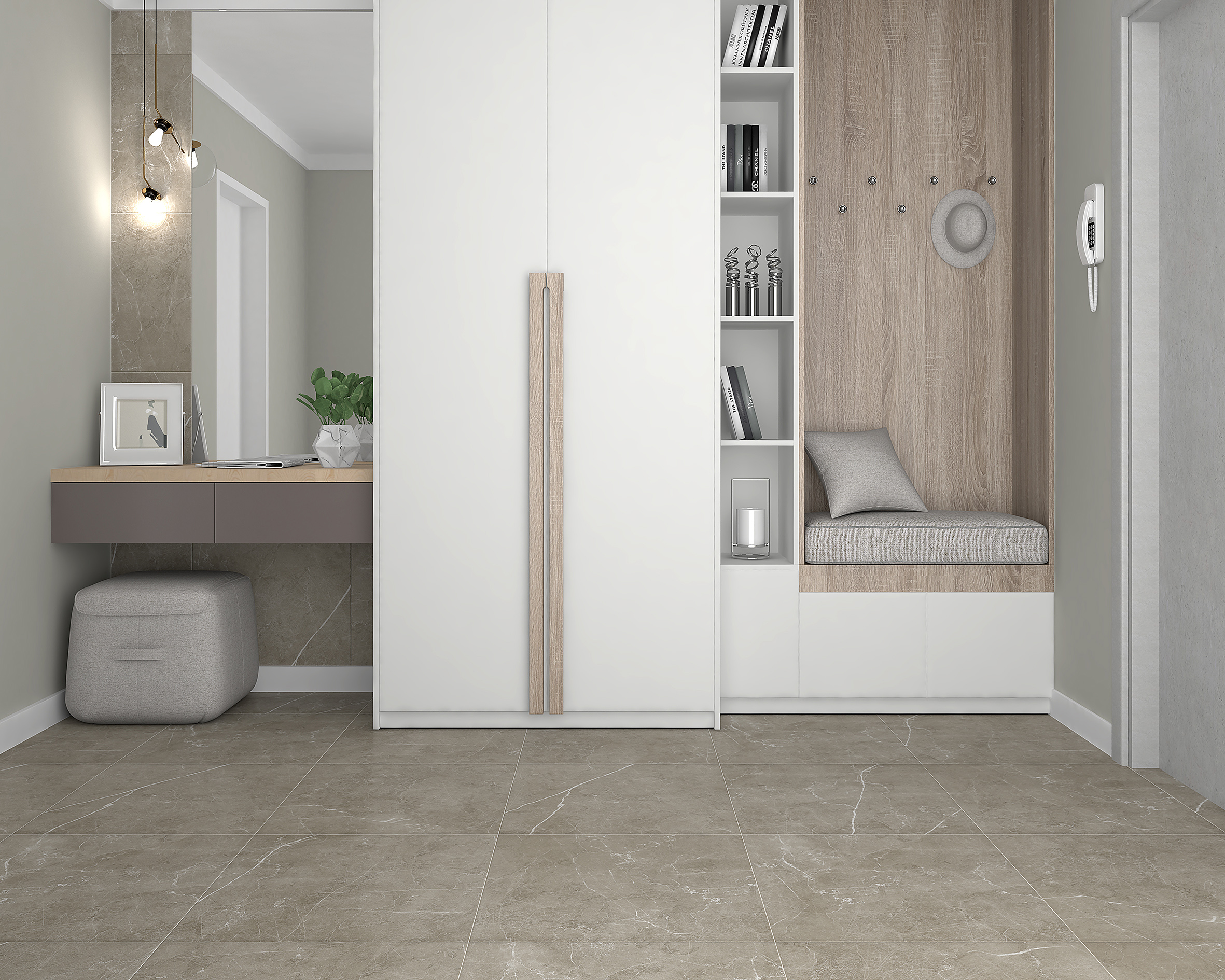 Scandy керамогранит серый обрезной 59,50x59,50