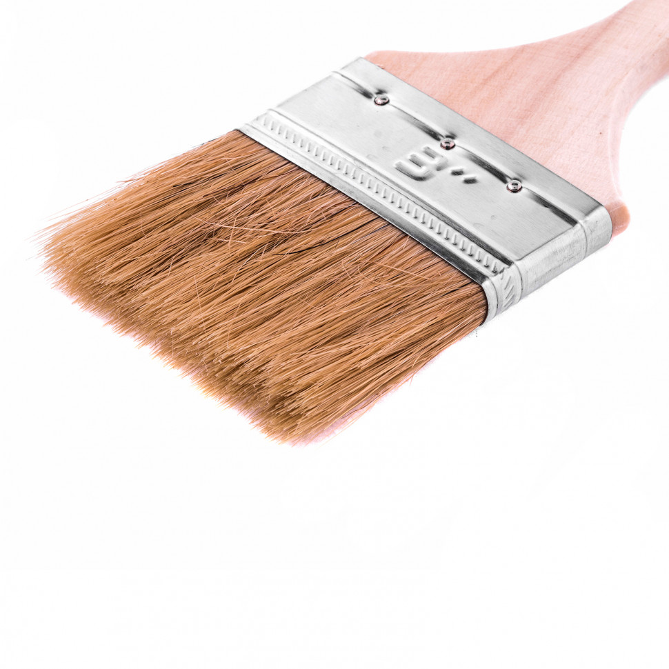 Кисть плоская "Стандарт" 3" (75 мм), натуральная щетина, деревянная ручка MTX (82540)