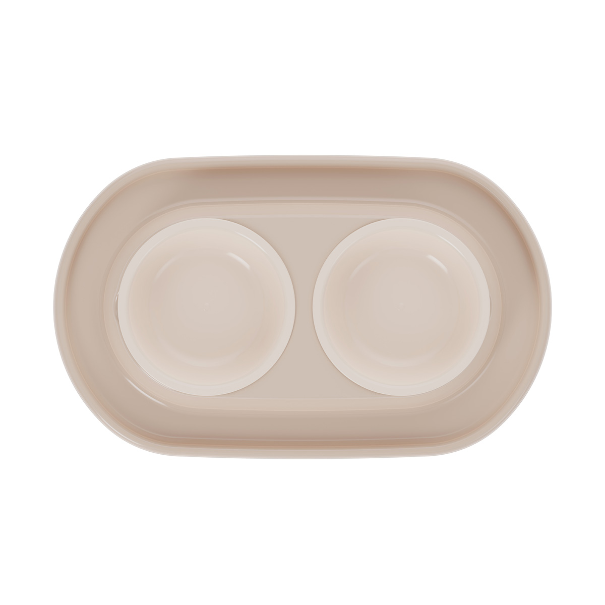 Миска для животных "мур-мяу" двойная на подставке (бежевая) (1/9) "альтернатива" м8495