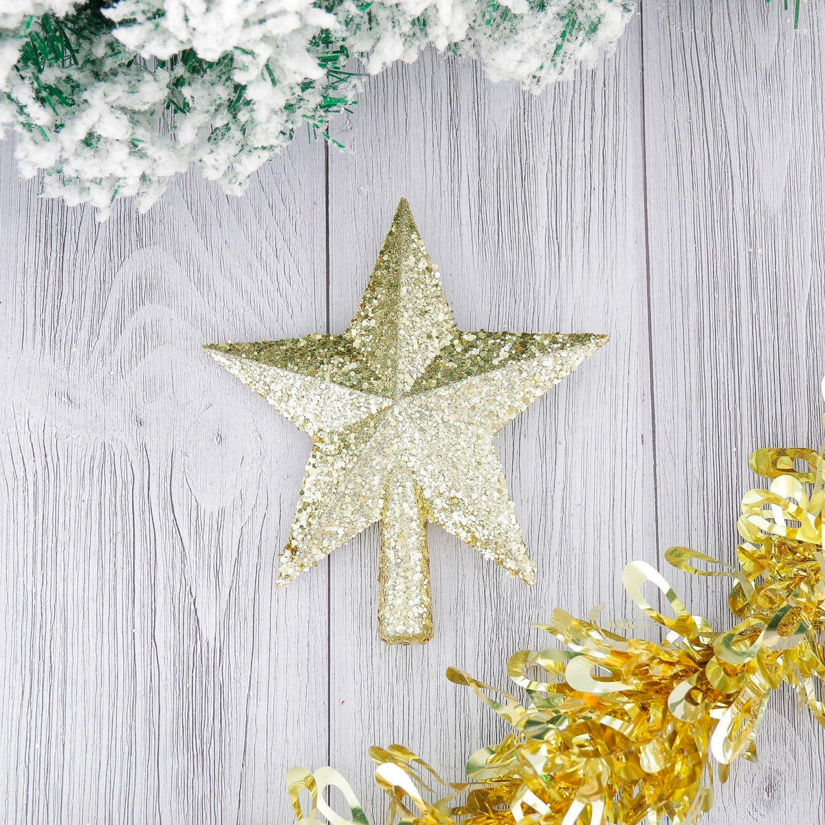 Верхушка на елку "звезда" золотая россыпь 13*14 см "зимнее волшебство" 2371112