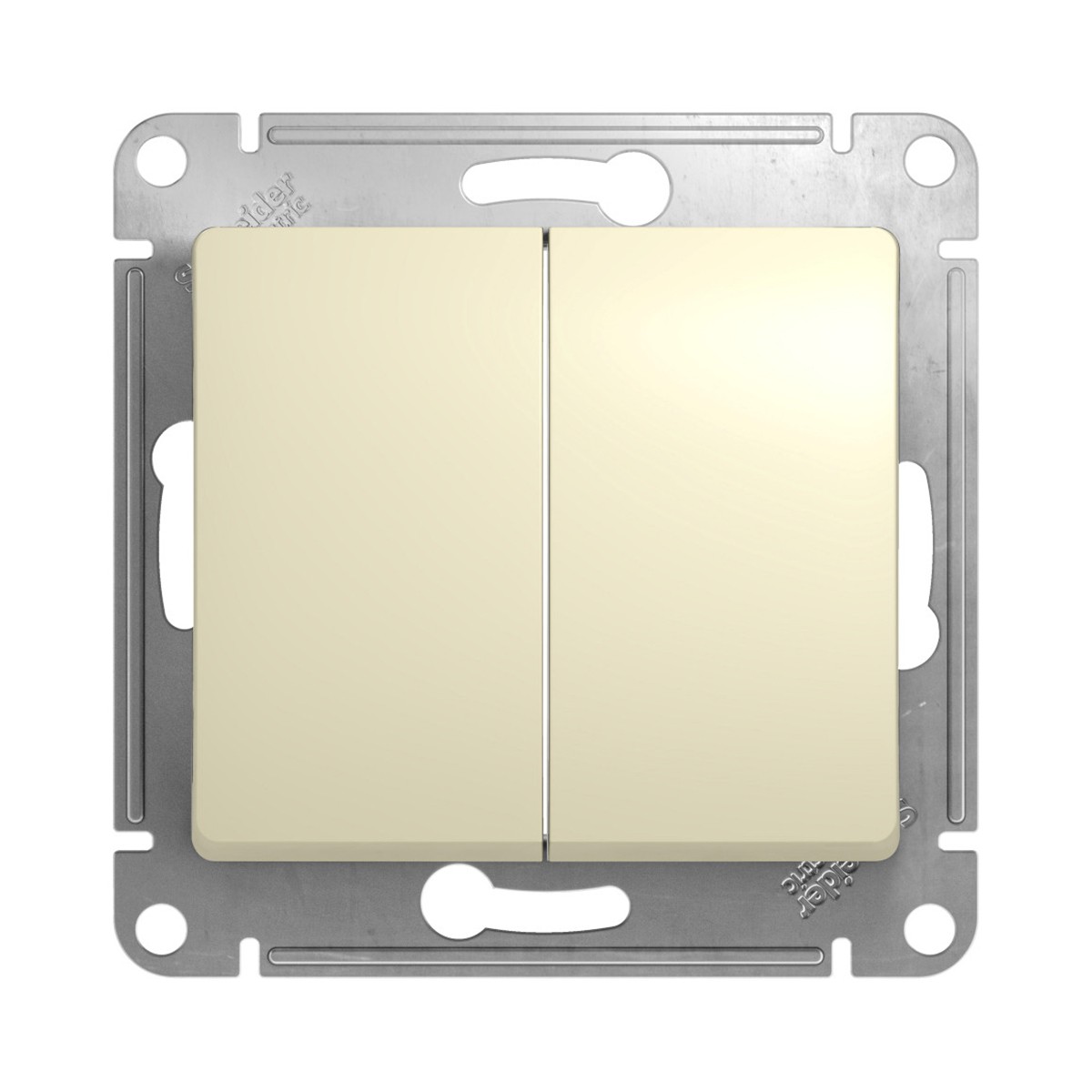 Выключатель "glossa" 2-х кл. (механизм) 10а, бежевый (1/20/160) "schneider"