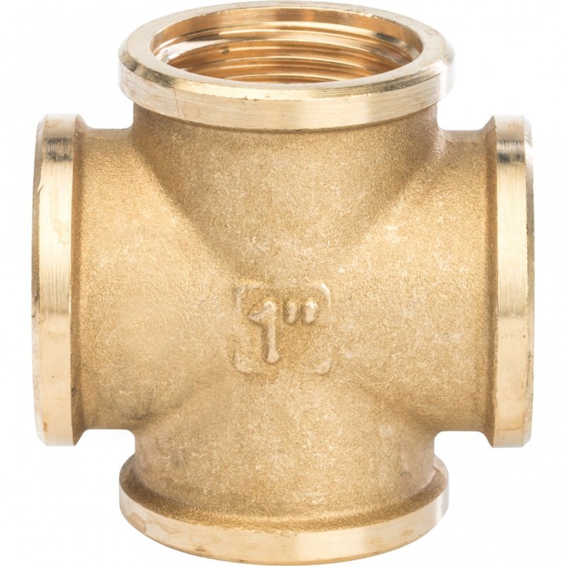 Крестовина резьбовая ВР 1" латунь STOUT