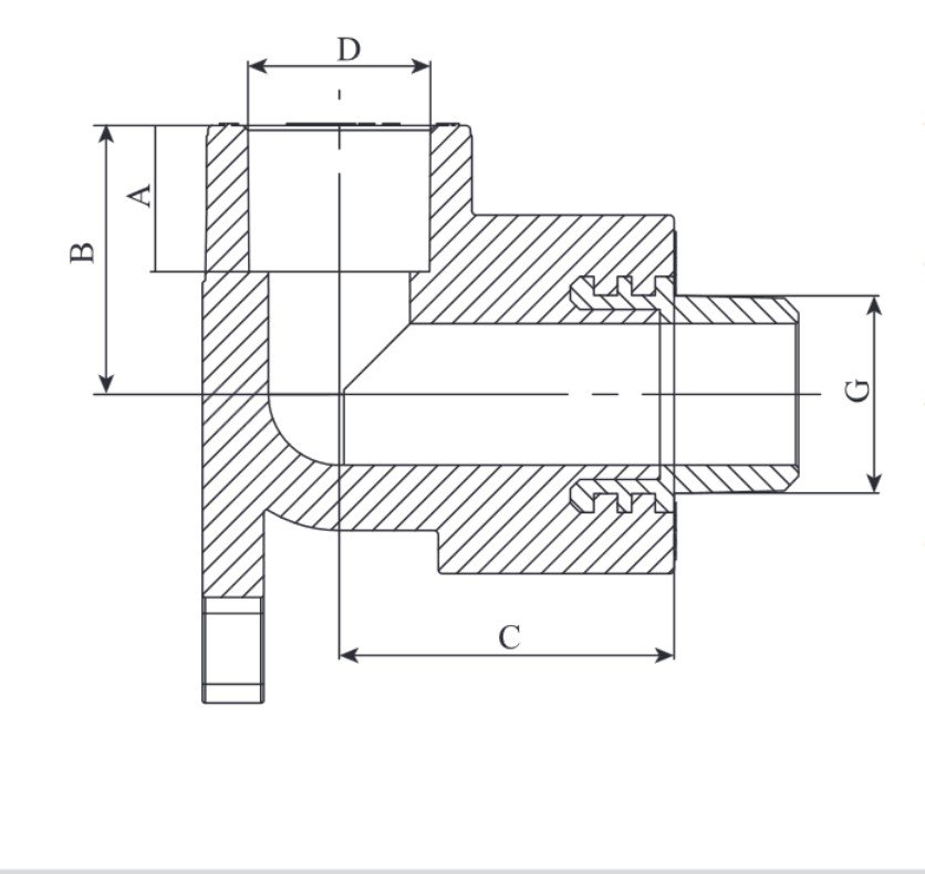 Водорозетка одинарная 90° 20 х 3/4" (НР) ПП (PP-R100) серый HEISSKRAFT