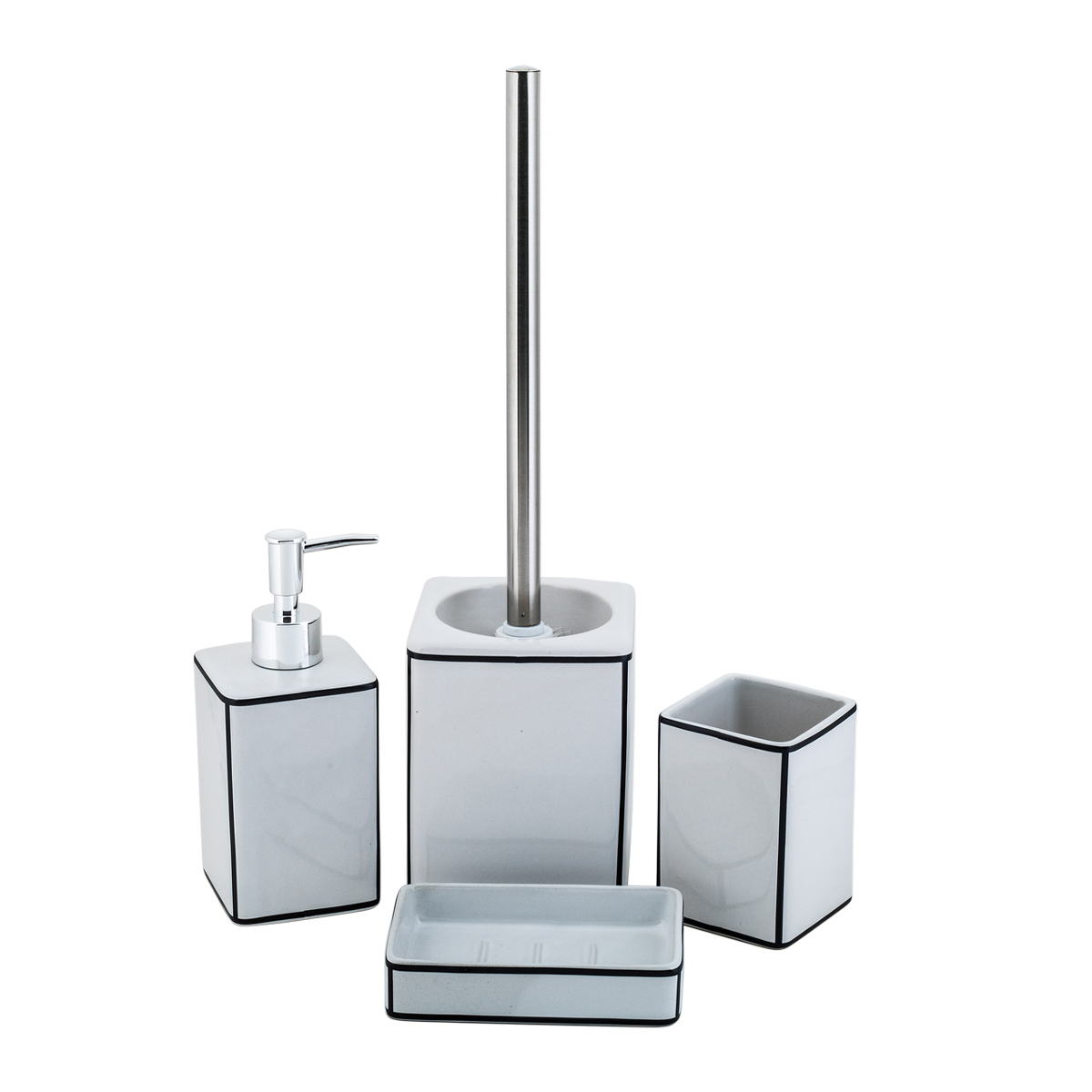 Дозатор для жидкого мыла "cory" керамика (белый/черный) (1/12) "swensa" swtk-8052-a