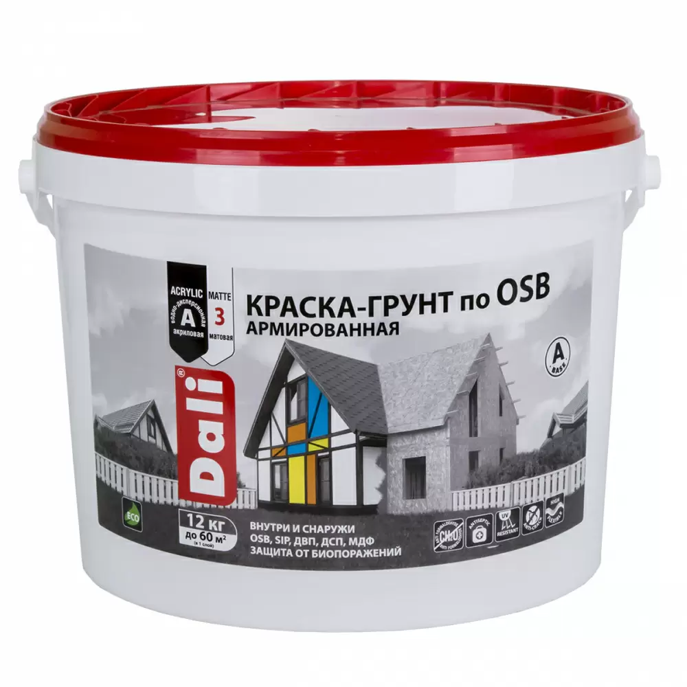 Dali Краска-грунт по OSB армированная атмосферостойкая, база А (12кг)