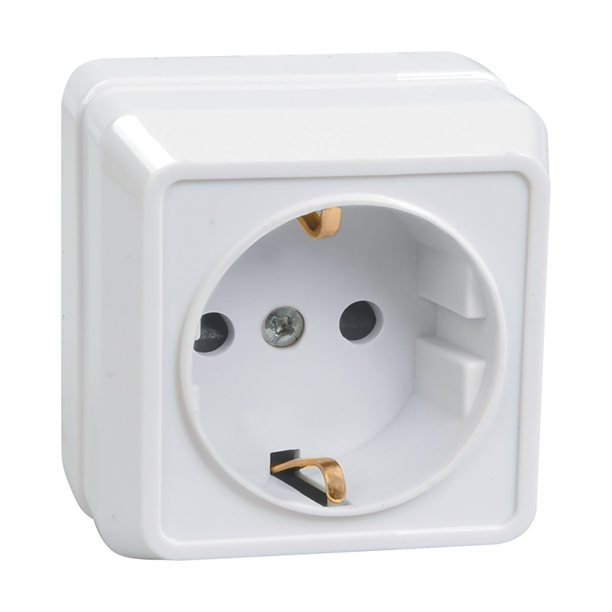 Розетка открыт. уст. "октава" 1 местн. с заземл. рс20-3-об, 16а, белый (1/30/360) "iek"