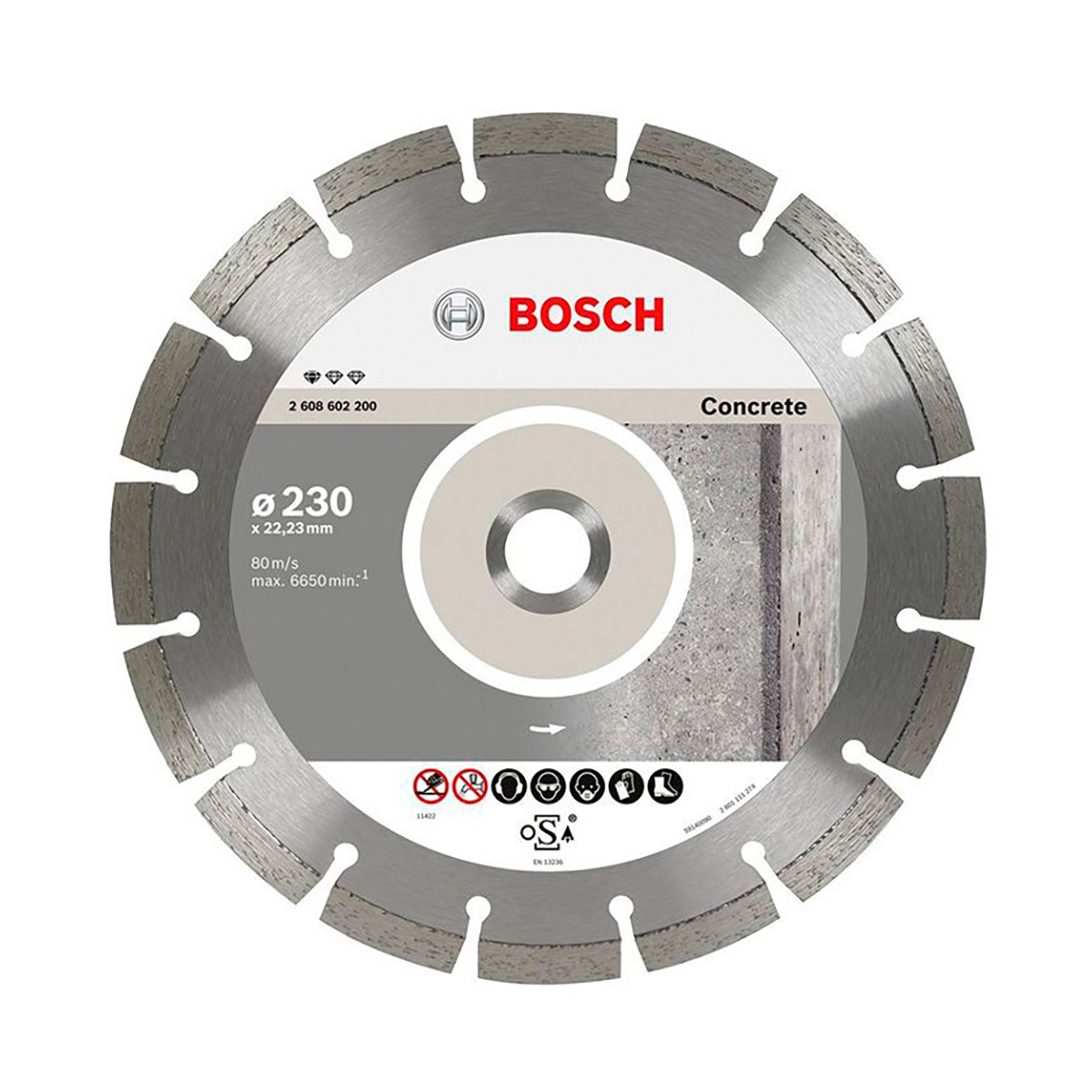 Круг отрезной алмазный по бетону 230 х 2,3 х 22,2 мм (1) "bosch" 2608602200