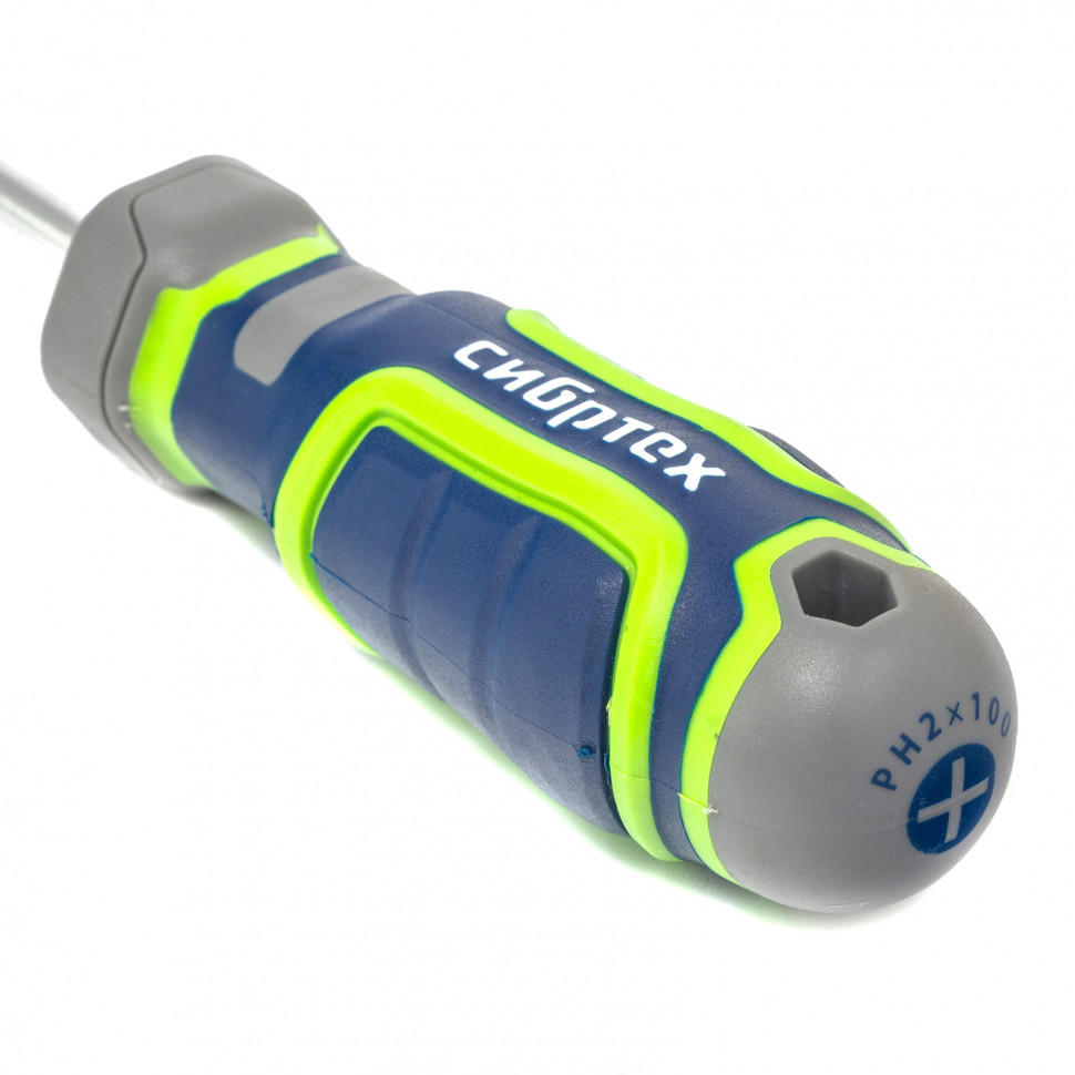 Отвертка PH2 х 100 мм, CrV, четырехкомпонентная рукоятка Сибртех (12276)