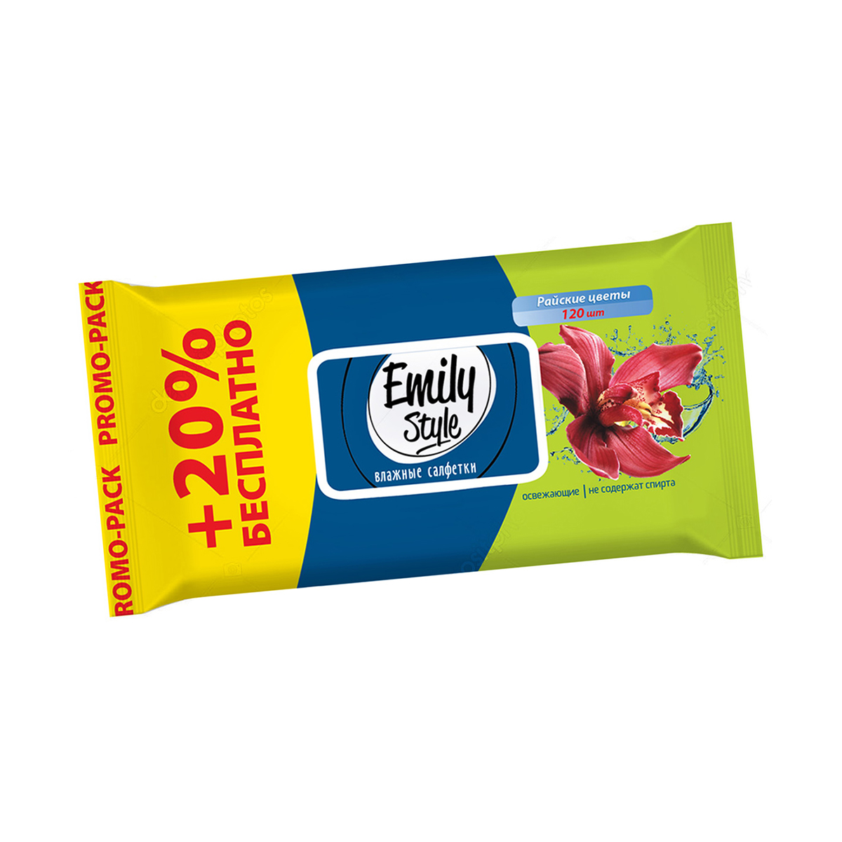 Салфетки влажные " райские цветы" упак. 120 шт. (1/12) "emily style"