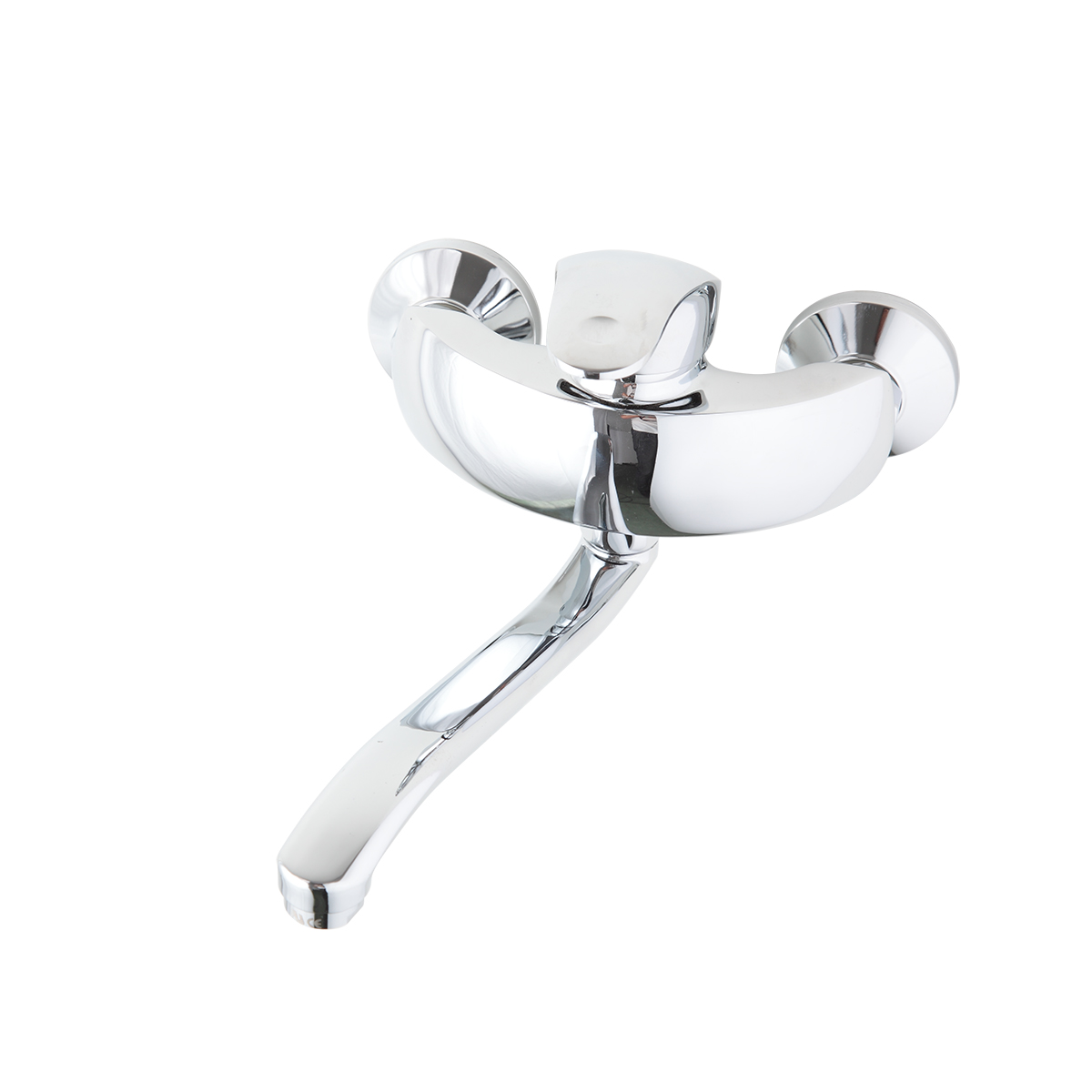 Смеситель для кухни (настенный) f4621 s-образн. поворотн. излив, хром (1/10) "frap"