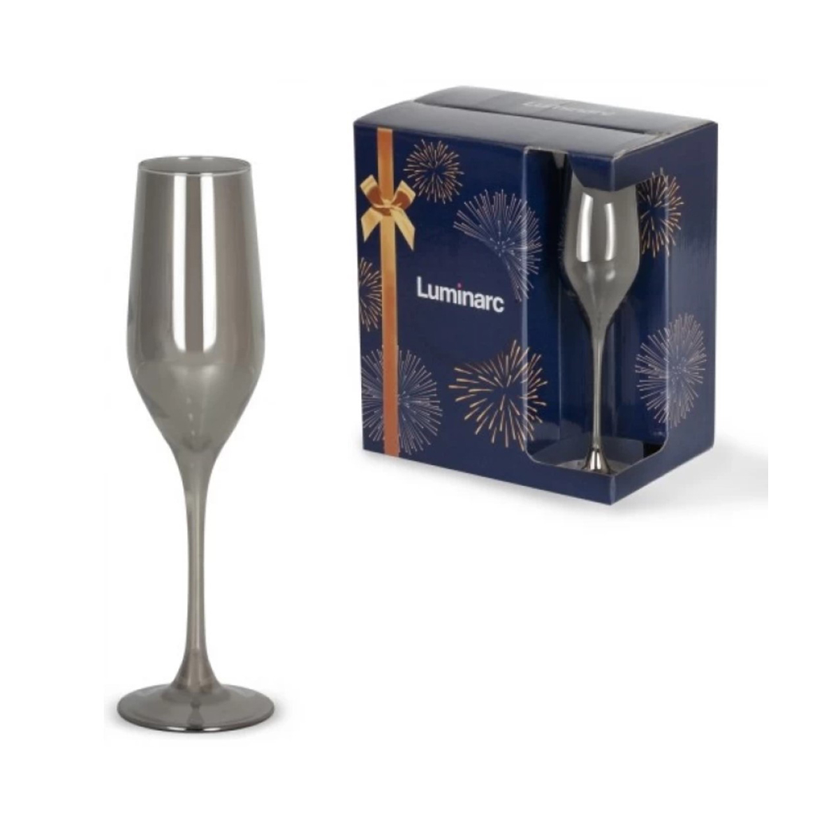 Бокал для шампанского "селест" 160 мл (набор 6 шт.) сияющий графит (1/4) "luminarc"