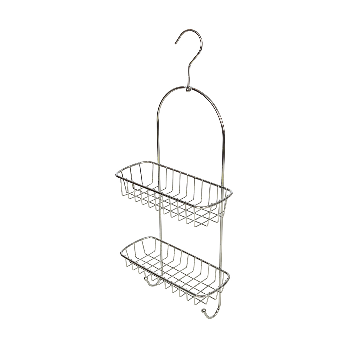 Полка для ванной 2-х ярусная подвесная 23*10*55 см  2 крючка (1/12) "рыжий кот" cozy-cr-3