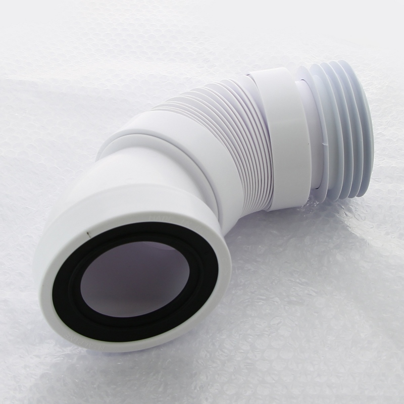 Труба McALPINE фановая L=315-440 мм гофр. угол 45 c манжетой, вход 97-107 мм, выход внутрь 110 мм